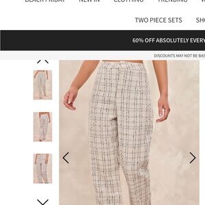 Casual pants CREAM BOUCLE HIGH WAIST TAILORED PANTS size Large / size 10. NWT